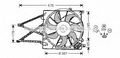 AVA QUALITY COOLING ol7509 -  Вентилятор, охлаждение двигателя